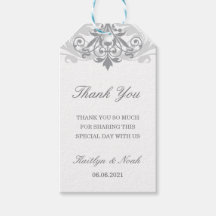 Klassisk och Elegant Silver Bröllop Tack