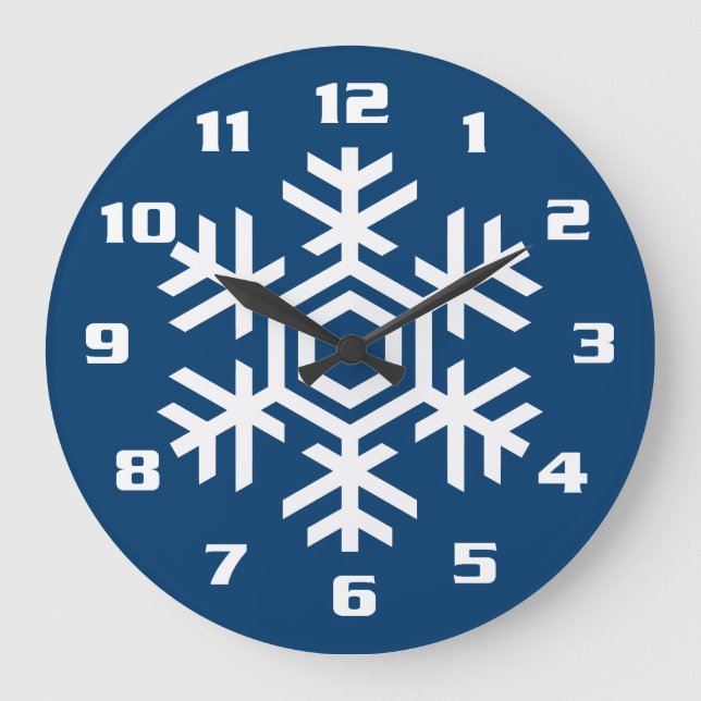 Klassisk och Elegant Snöflinga Jul Stor Klocka (Framsida)