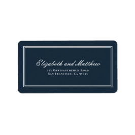 Klassisk och enkel Elegant bröllop-Returadress Adressetikett