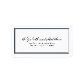 Klassisk och enkel Elegant bröllop-Returadress Adressetikett