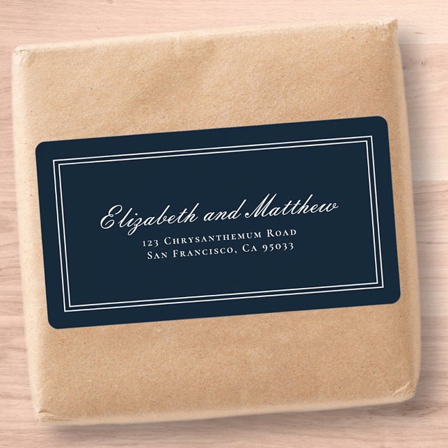 Klassisk och enkel Elegant bröllop-Returadress Fraktsedel (Skapare uppladdad)