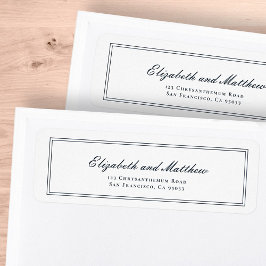 Klassisk och enkel Elegant bröllop-Returadress Returadress Etikett