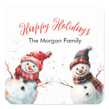 Klassisk och festiv vattenfärg Snögubbe