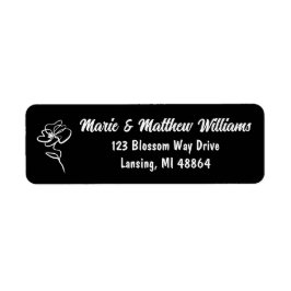 Klassisk och modern gotisk Black Bröllop Adress Returadress Etikett