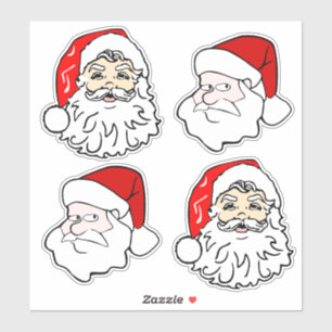 Klassisk och modern Santa Ansikte Klistermärken