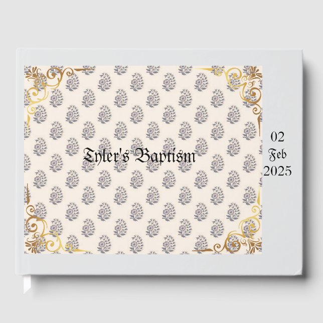 Klassisk och ornatal baptism, anpassade gästböcker (Framsida)