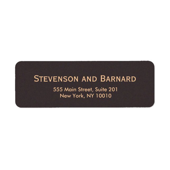Klassisk och Professionell Brown Returadress Etikett (Framsidan)