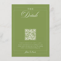 Klassisk Olivgrön Elfenbenskaligrafi QR-detaljer