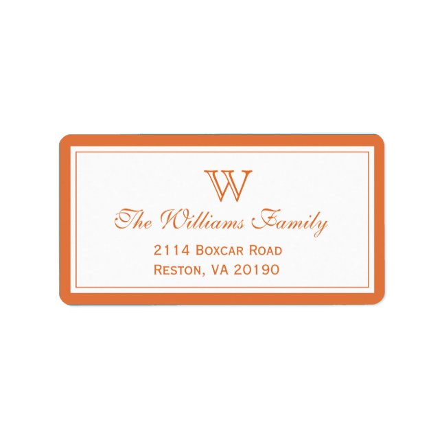 Klassisk Orange Adressetikett (Framsidan)
