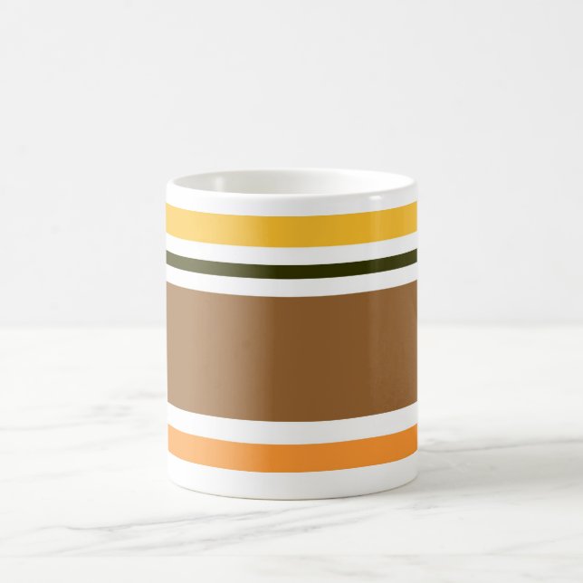 Klassisk Orange Black Brown Mönster Rand Mugg (Center)