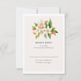Klassisk Orange Blossom RSVP-kort OSA Kort