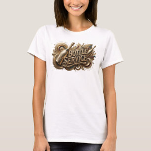 Klassisk orange BOTTLE SERVICE Konstnärligt motiv T Shirt