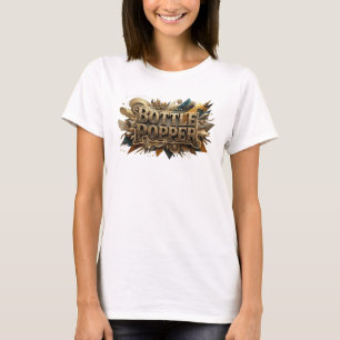 Klassisk Orange FLASKPOPPARE 3D Text Konst T Shirt