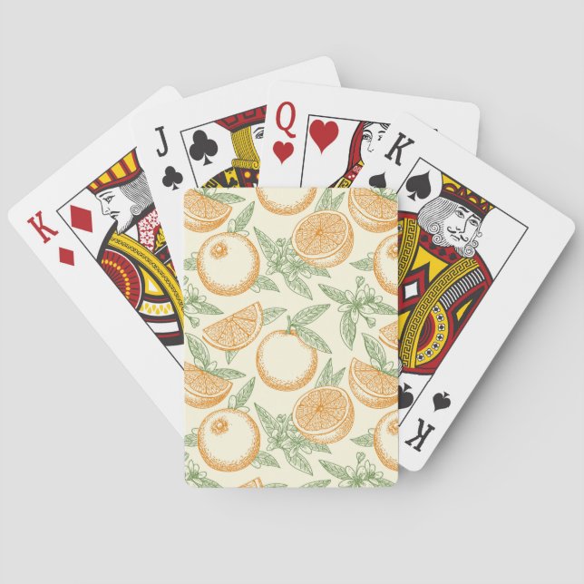 Klassisk Orange Fruit Mönster Casinokort (Baksidan)