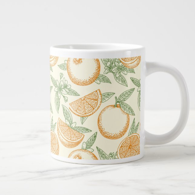 Klassisk Orange Fruit Mönster Jumbo Mugg (Höger)