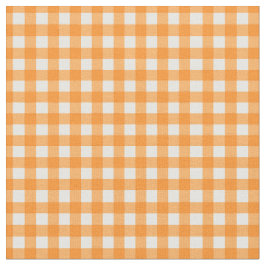 Klassisk Orange Gingham Checked Mönster Tyg