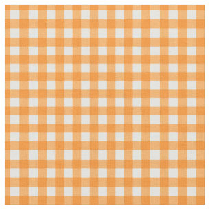 Klassisk Orange Gingham Checked Mönster Tyg