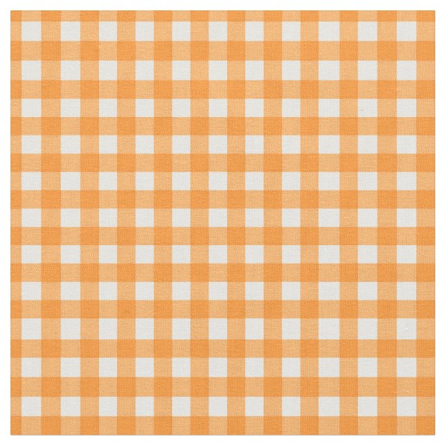 Klassisk Orange Gingham Checked Mönster Tyg (Närbild)