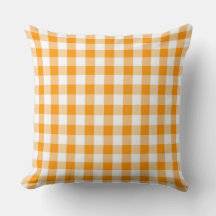 Klassisk Orange Gingham Mönster Dekorativ kudde