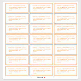 Klassisk Orange Guest-mejseletikett 21 per Lakan Klistermärken