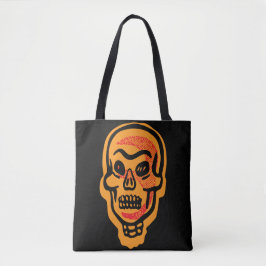 Klassisk Orange Halloween Skull | Röda högdagrar Tygkasse