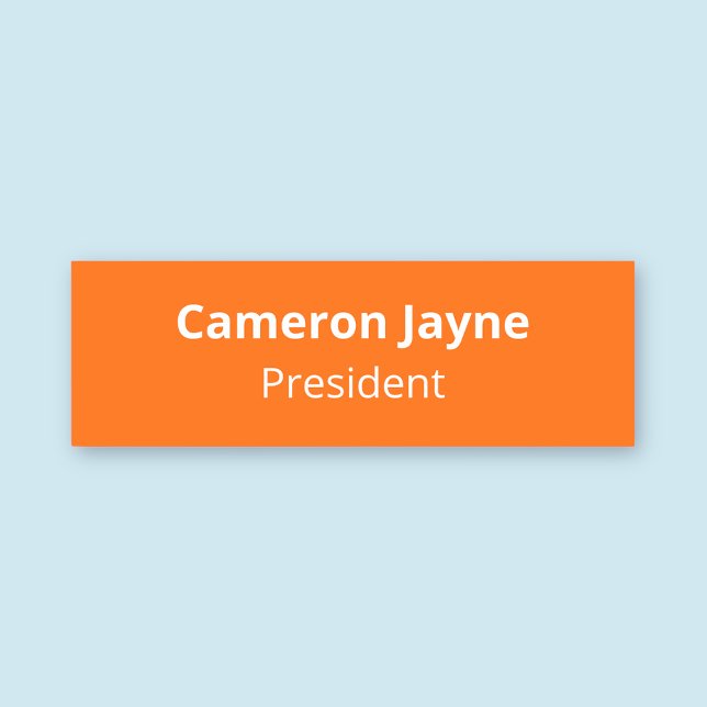 Klassisk Orange Namn bricka-bricka Magnetic eller  Namnbricka (MISOOK Classic Orange Name Tag Magnetic)