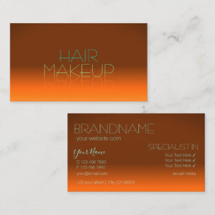 Klassisk Orange och Teal Chic Spegel Modern Visitkort