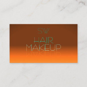 Klassisk Orange och Teal Spegel Brev Monogram Visitkort