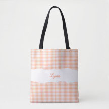 Klassisk orange och vit gingham | Personligt namn
