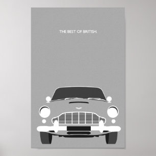 Klassisk original DB5-sportbil Poster