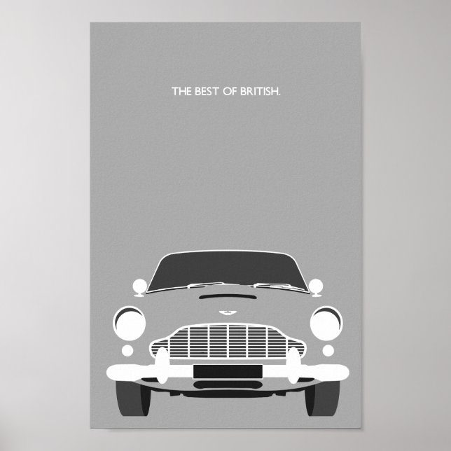 Klassisk original DB5-sportbil Poster (Framsidan)