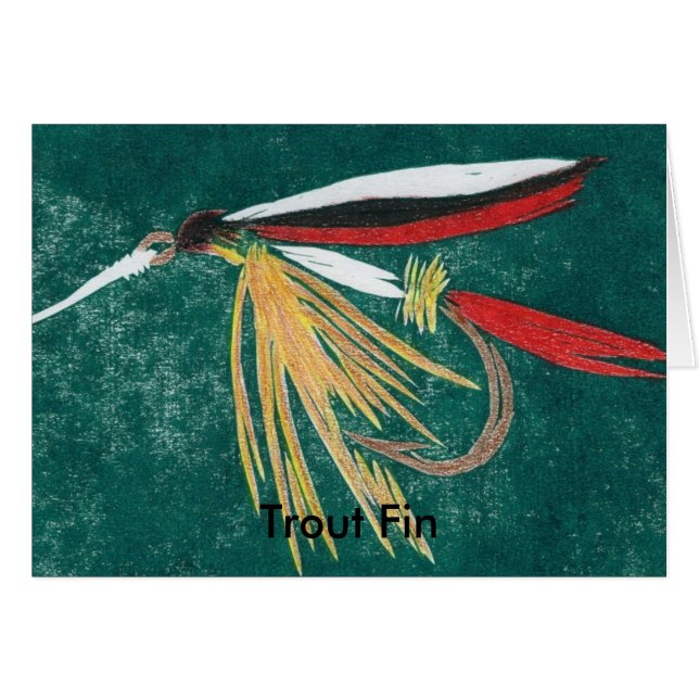 Klassisk öring Fly Card "regnbåge" Hälsningskort (Framsidan Horizontal)