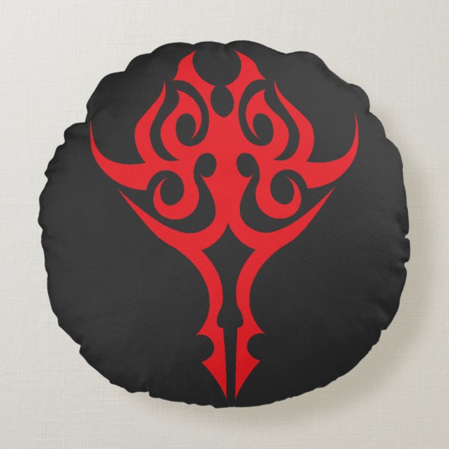 Klassisk ornamental blomstergräns elegant design rund kudde (Framsidan)