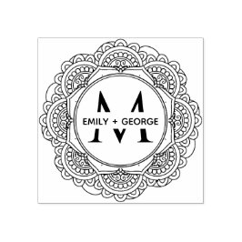 KLASSISK ORNAT MANDALA ANPASSNINGSBAR MONOGRAM BRÖ STÄMPEL