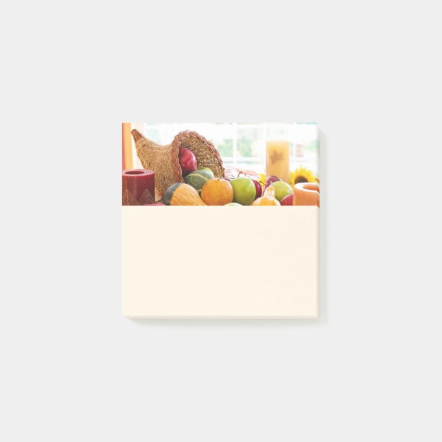 Klassisk överflödsskörd Thanksgiving bord Post-it Block (Framsida)