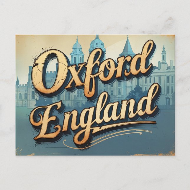 Klassisk Oxford Retro-vy Vykort (Framsida)