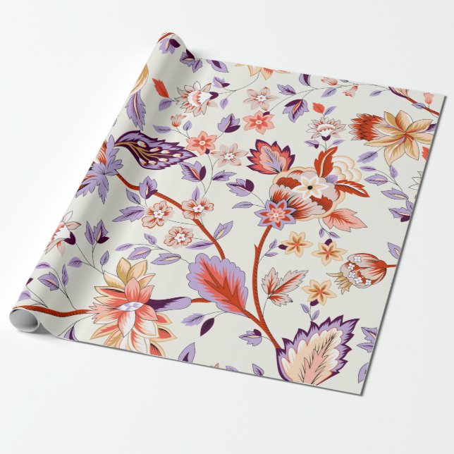 Klassisk paisley och bra snöre mönster, persisk pa presentpapper (Utrullad)