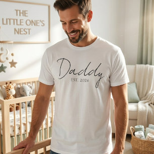Klassisk Pappa EST År Enkel Familj Skript Design T Shirt