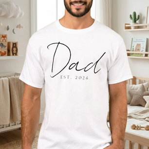 Klassisk Pappa EST År Enkel Familj Skript Design T Shirt