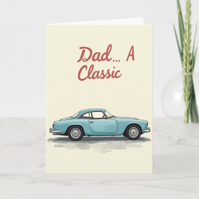 Klassisk Pappadags-kort för bilentusiaster Kort (Framsida)