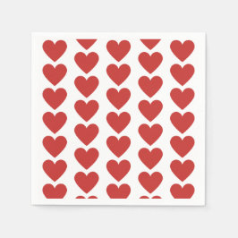 Klassisk Papper plåt av Cute Red Heart Mönster Pappersservett