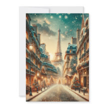 Klassisk Parisiskt jul - Julkort