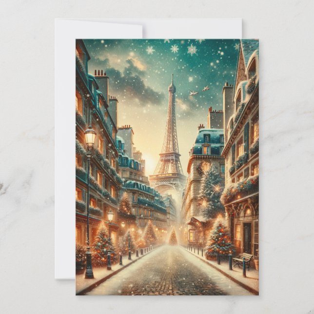 Klassisk Parisiskt jul - Julkort (Framsida)