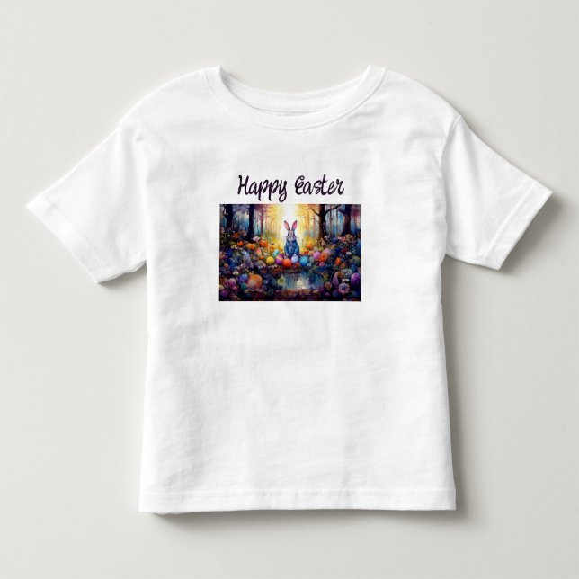 Klassisk påskharen med påskägg t shirt (Framsida)