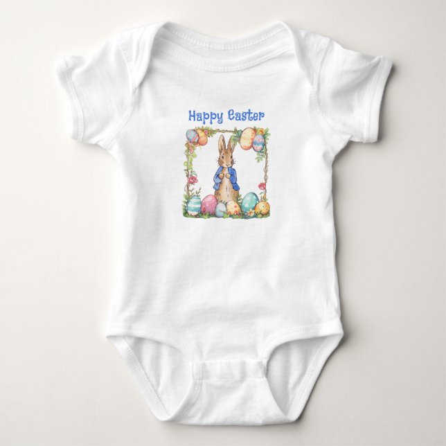 Klassisk påskharen påskägg Glad påsk T Shirt (Framsida)
