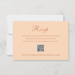 Klassisk Peach QR-kod Elegant bröllop OSA Kort
