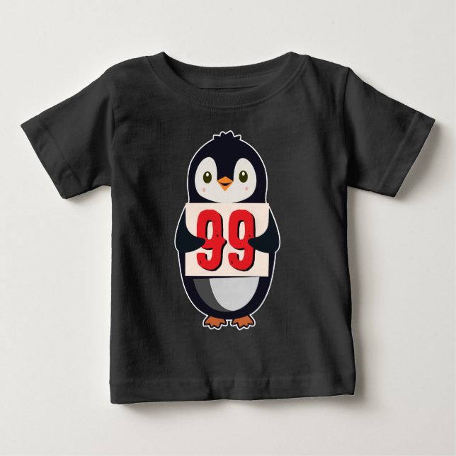 Klassisk Penguin Jersey T-shirt - Anpassat Nummer (Framsida)