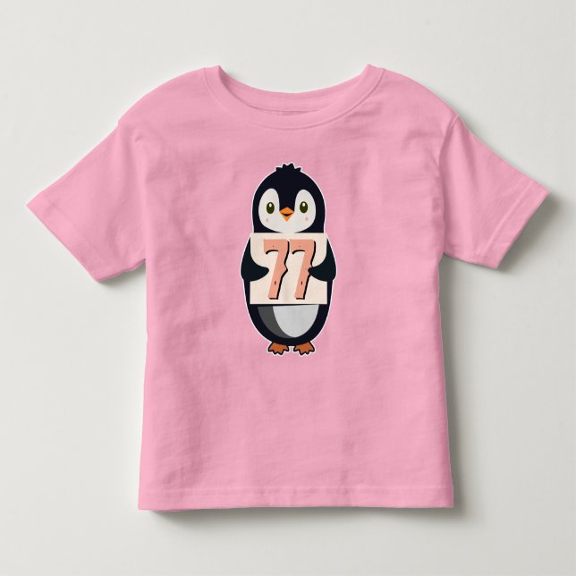 Klassisk Penguin Jersey T-shirt - Anpassat Nummer (Framsida)