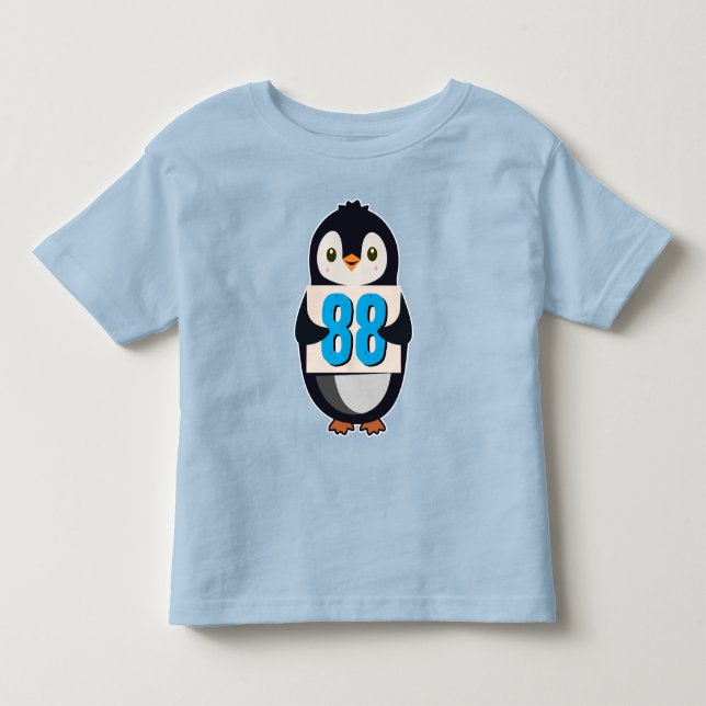 Klassisk Penguin Jersey T-shirt - Anpassat Nummer (Framsida)
