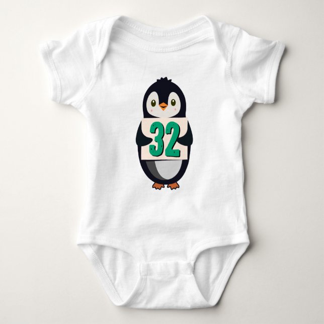 Klassisk Penguin Jersey T-shirt - Anpassat Nummer (Framsida)